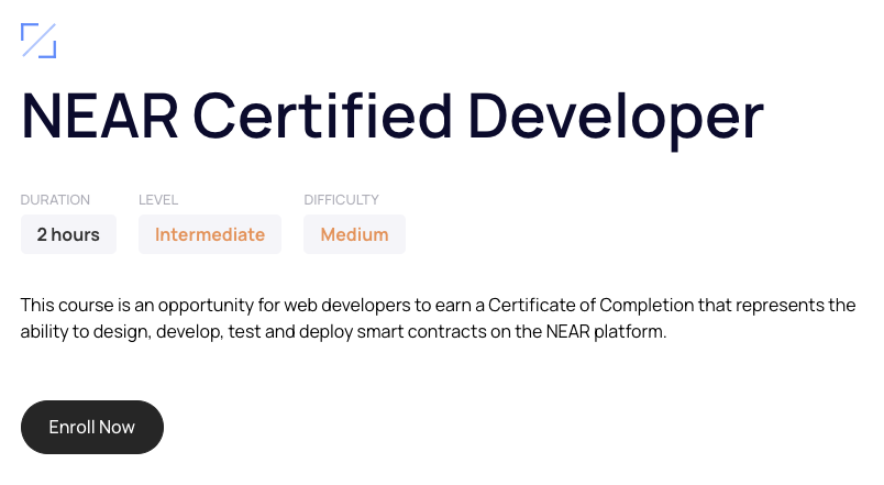 Enroll Now in NEAR Certified Developer